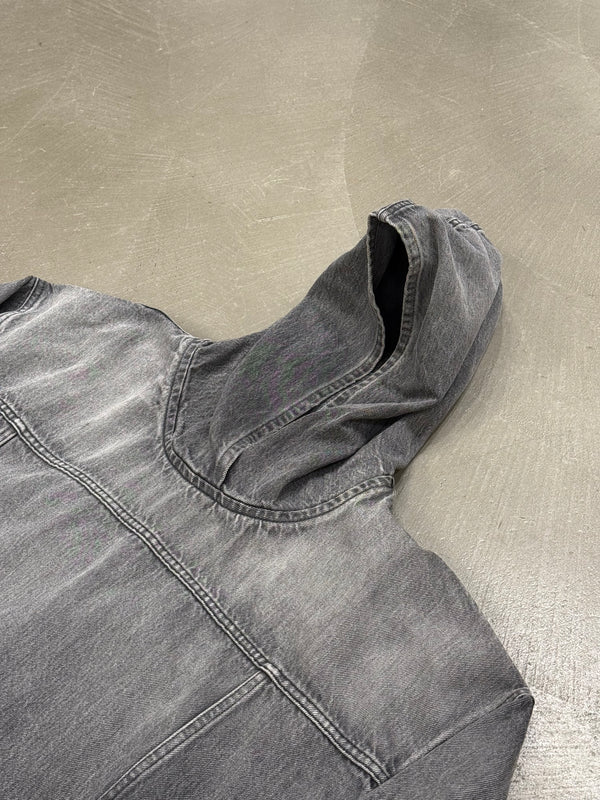 2022 Balenciaga faded denim hooded anorak jacket