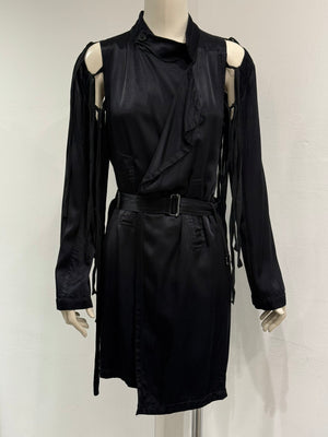 S/S2005 Ann Demeulemeester runway cut-out belted coat dress