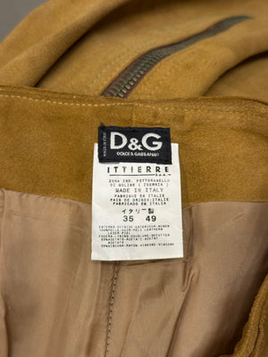 2001 Dolce & Gabbana suede western zipper leather pants