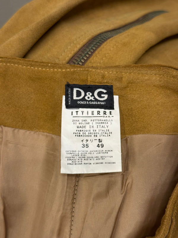 2001 Dolce & Gabbana suede western zipper leather pants