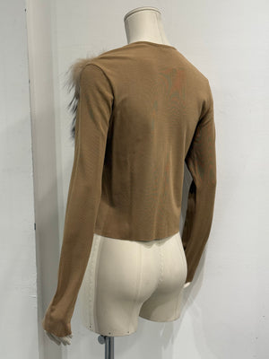 2000s Gianfranco Ferré wool fox fur cardigan