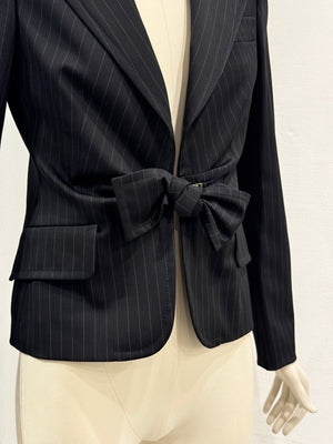 2004 Gucci by Tom Ford pinstripe bow blazer