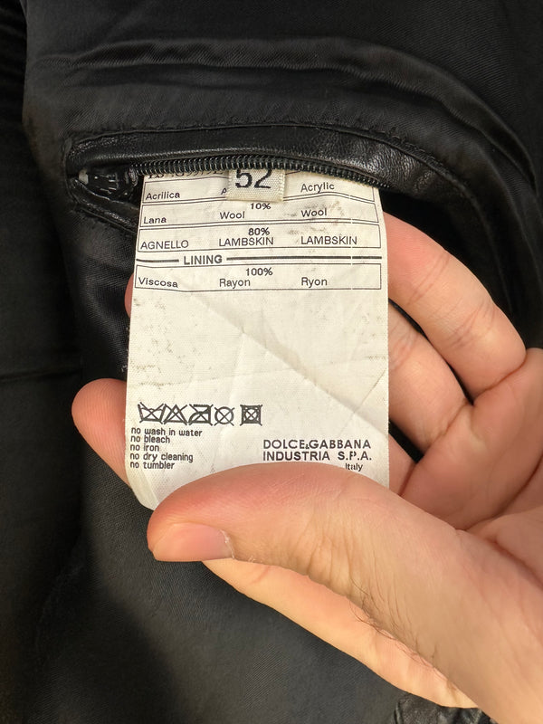 AW2008 Dolce & Gabbana patchwork bomber leather jacket