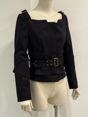 F/W 2003 Gucci by Tom Ford runway corset belted jacket