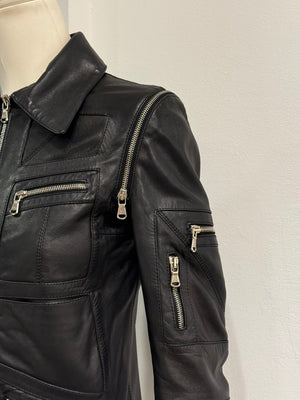 2001 Dolce & Gabbana multi-zip biker leather jacket