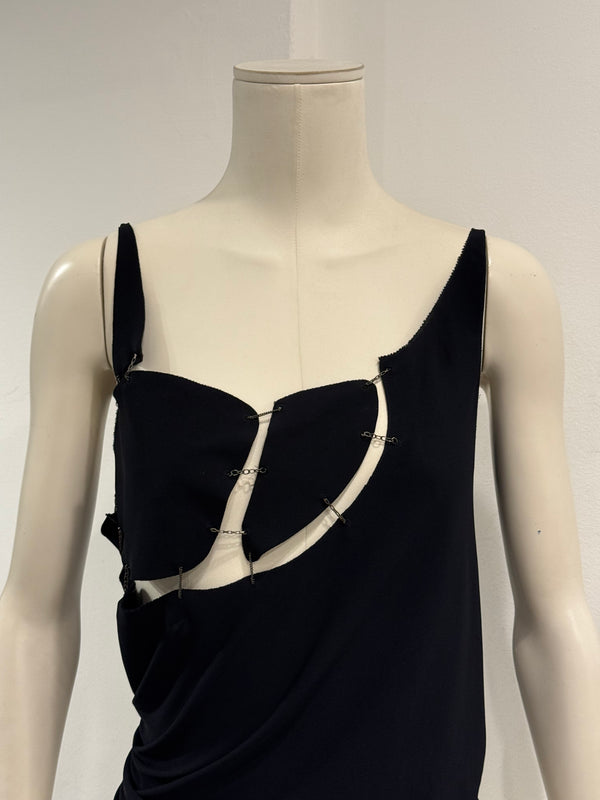 S/S2003 Jean Paul Gaultier cut-out metal chain halter top