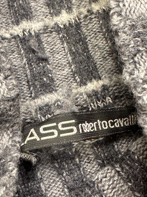 2000s Roberto Cavalli wolf jacquard knit