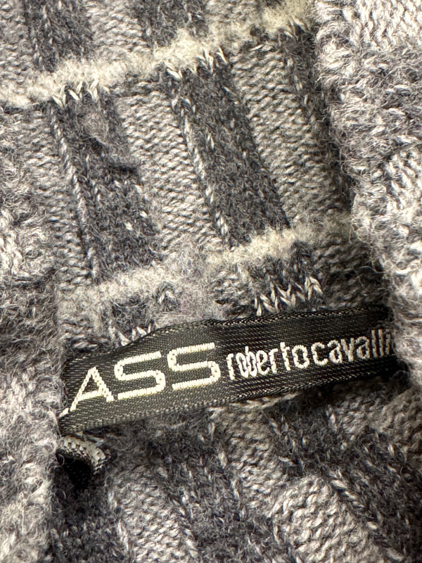 2000s Roberto Cavalli wolf jacquard knit