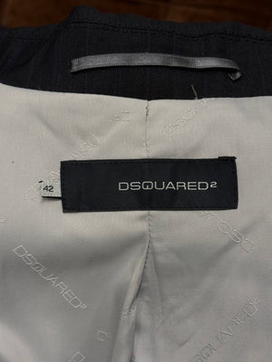 2000s Dsquared2 black pinstripe suit set