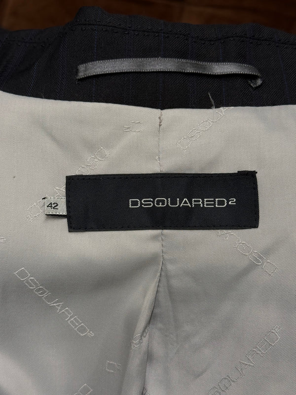 2000s Dsquared2 black pinstripe suit set