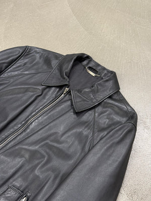 2000s Versace zip leather jacket