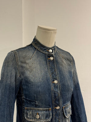 2000s Dolce & Gabbana distressed denim utility jacket