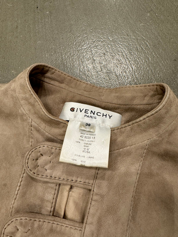 2000s Givenchy goat leather paneled jacket