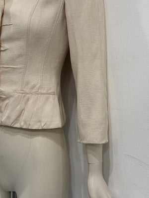 2000s Louis Vuitton structured cropped linen peplum jacket