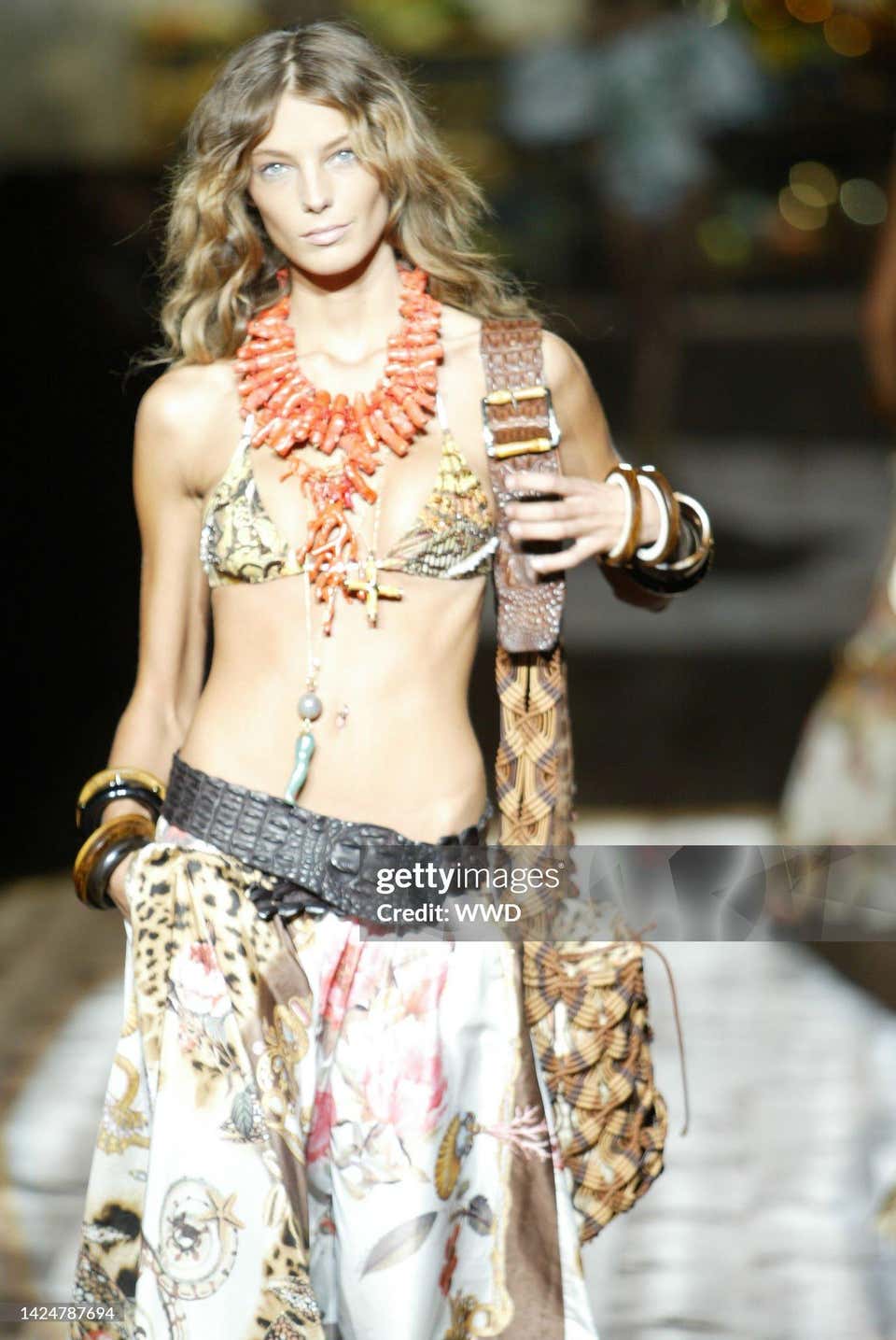 S/S2005 Roberto Cavalli runway floral maxi silk skirt