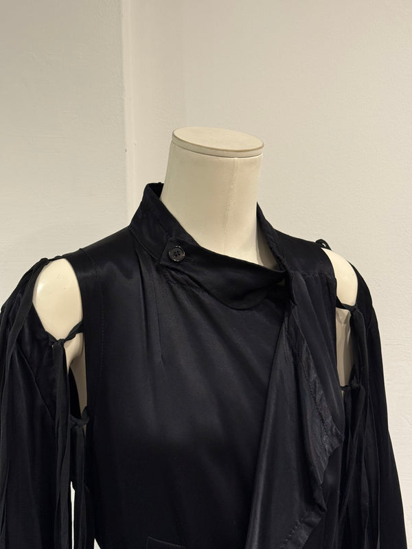 S/S2005 Ann Demeulemeester runway cut-out belted coat dress