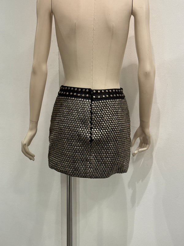 Saint Laurent sample metallic studs heavy skirt
