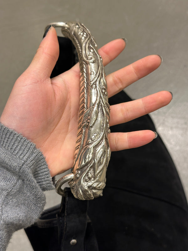 2002 Yves Saint Laurent Mombasa black suede bag