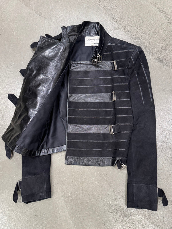2000s Yves Saint Laurent Rive Gauche by Tom Ford belted leather jacket