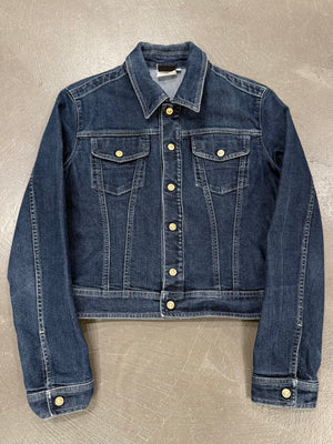 2000s Versace raw denim jacket