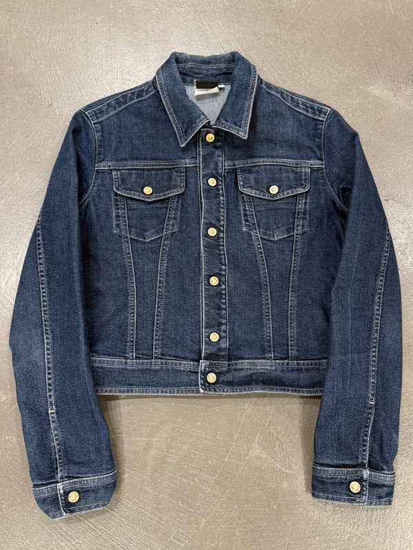2000s Versace raw denim jacket