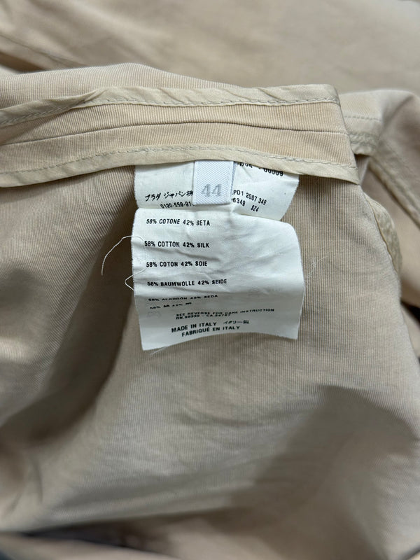 1990s Prada gathered waist trench coat