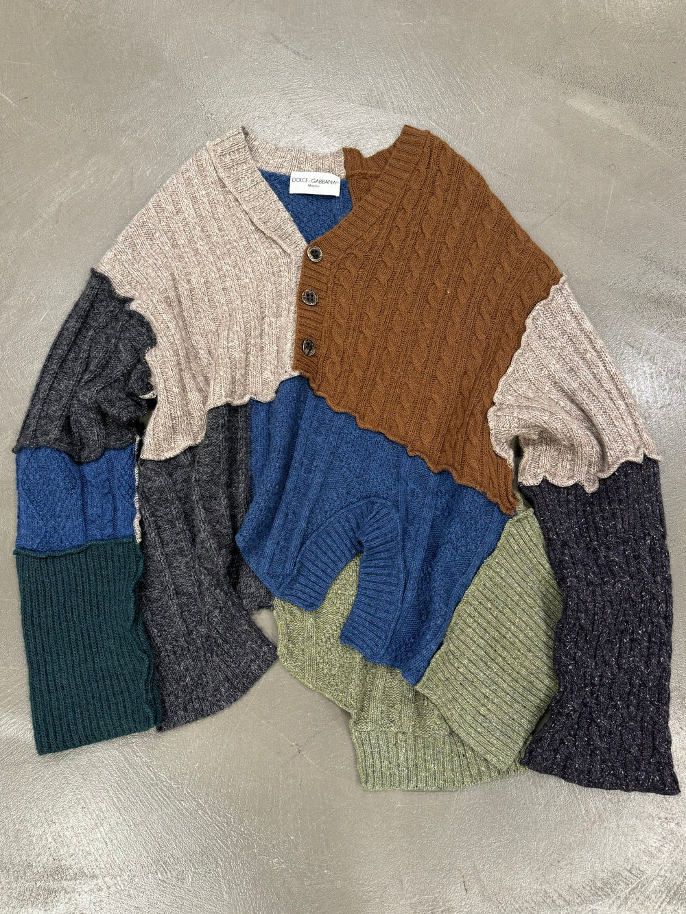 A/W 1996 Dolce & Gabbana patchwork reconstructed sweater