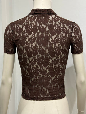 1996 Helmut Lang runway lace shirt