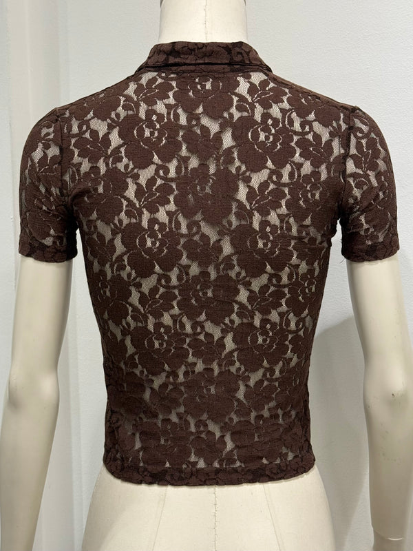 1996 Helmut Lang runway lace shirt