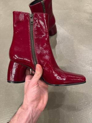 Ann Demeulemeester red ankle boots
