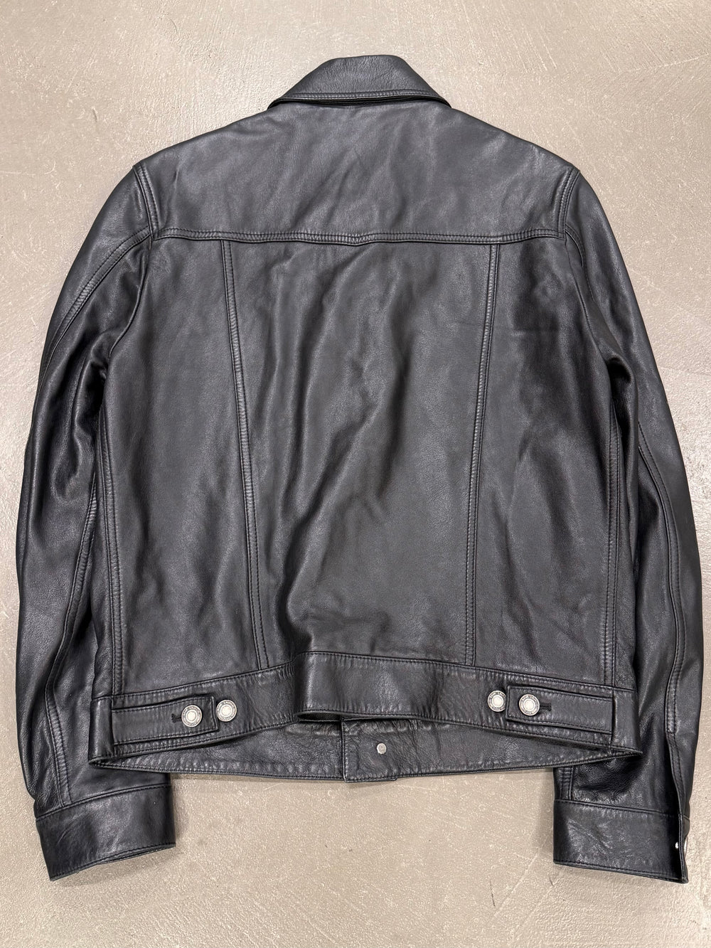 2019 Saint Laurent leather trucker jacket