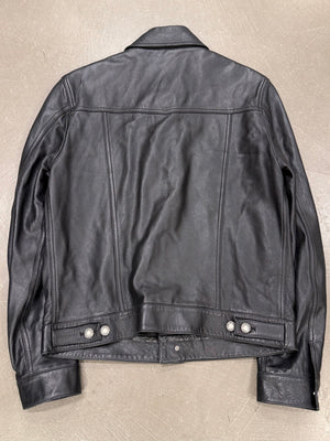 2019 Saint Laurent leather trucker jacket
