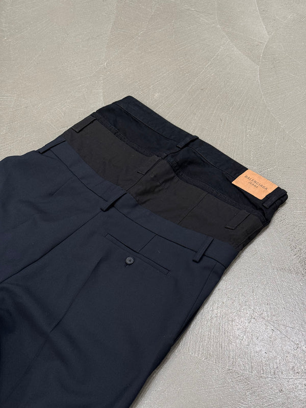 S/S2024 Balenciaga triple waist wide leg tailored pants