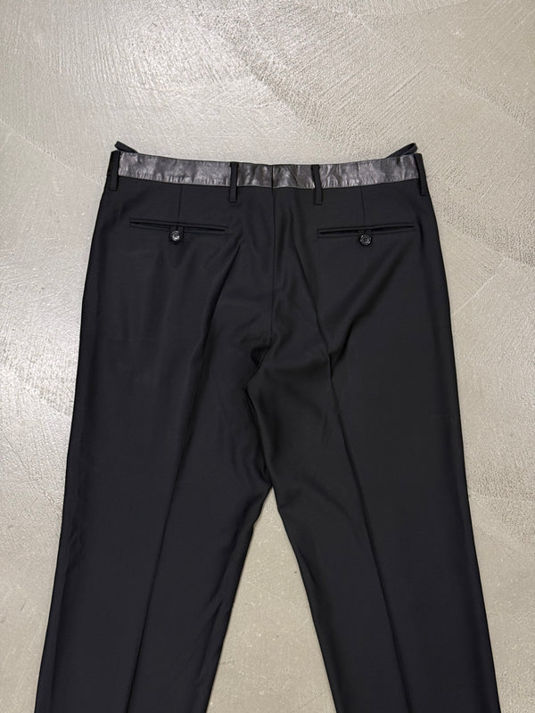 2000s Helmut Lang leather waist tailored pants