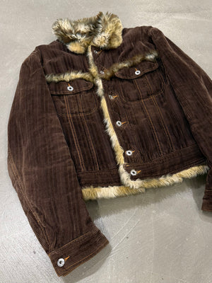 2004 Dolce & Gabbana corduroy fur jacket