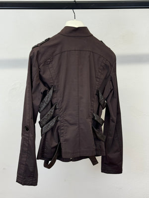 1990s Dirk Bikkembergs bondage leather straps jacket