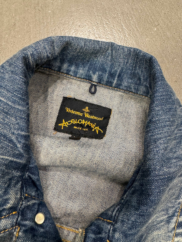 2000s Vivienne Westwood distressed oversized denim jacket