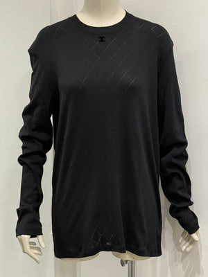 2000s Chanel uniform logo long sleeve top