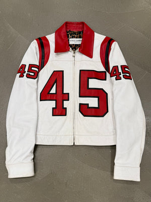 2001 Dolce & Gabbana “45” runway leather racing jacket