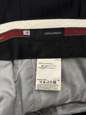 2000s Dsquared2 black pinstripe suit set