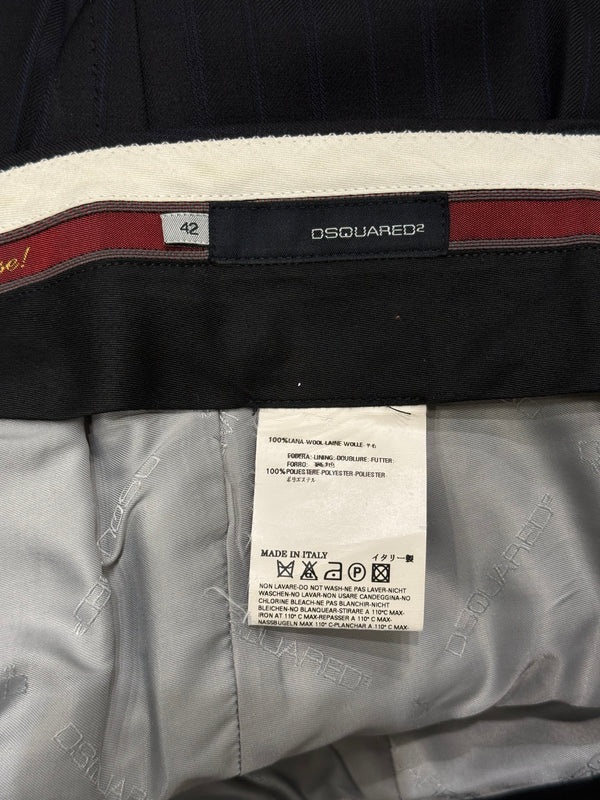 2000s Dsquared2 black pinstripe suit set