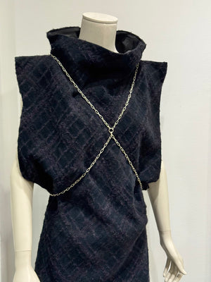 A/W2001 Maison Margiela oversized dress with harness bondage chain