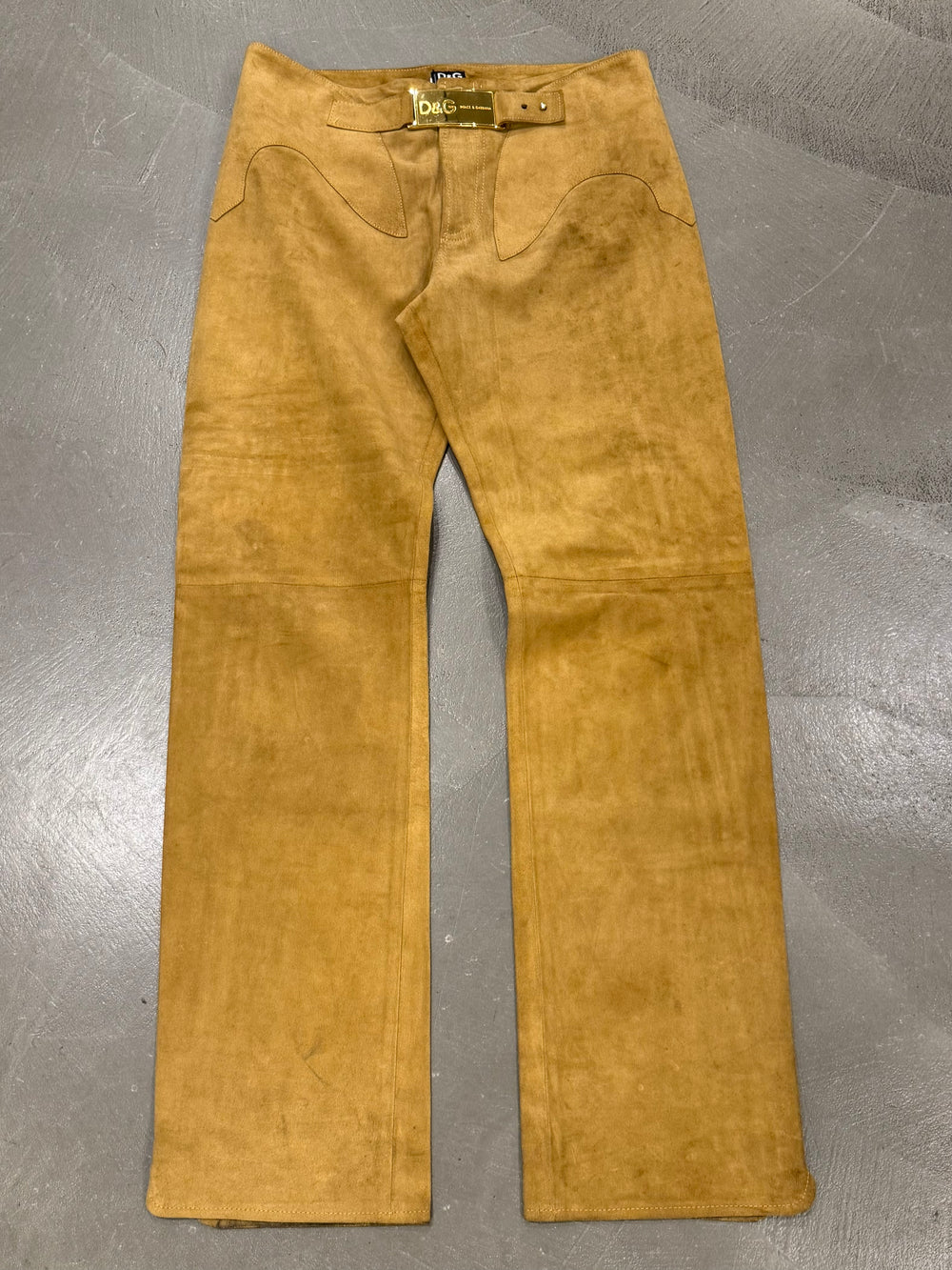 2001 Dolce & Gabbana suede western zipper leather pants