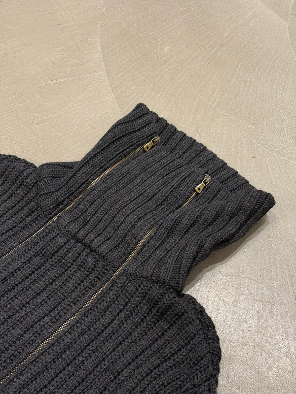 A/W2003 Dolce & Gabbana double zipper ribbed knit