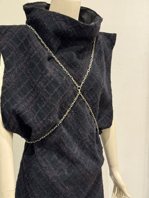 A/W2001 Maison Margiela oversized dress with harness bondage chain