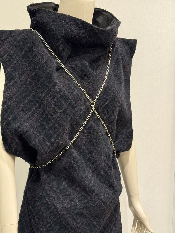 A/W2001 Maison Margiela oversized dress with harness bondage chain