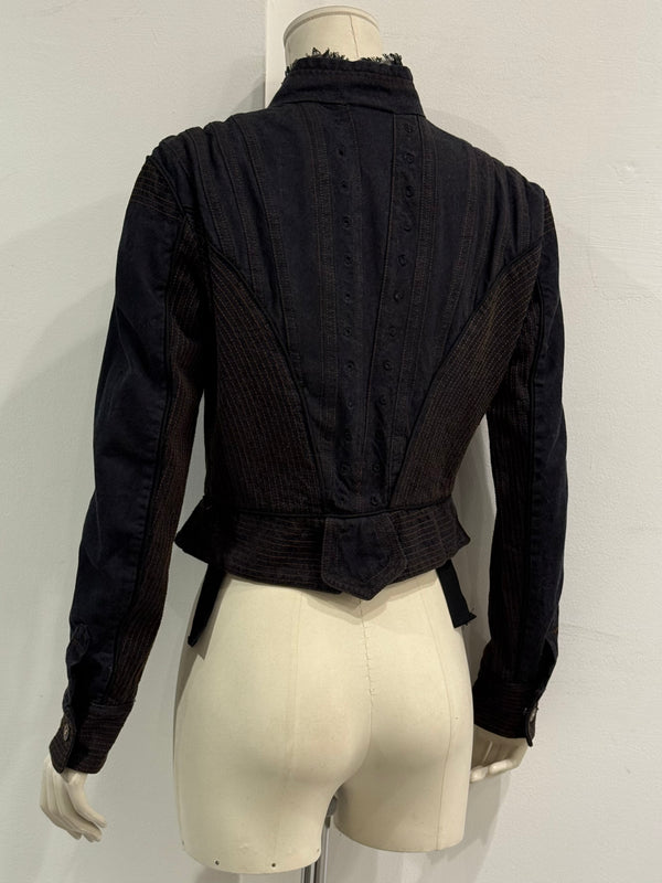 A/W2002 Alexander McQueen runway corseted denim jacket