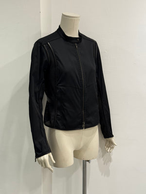 2000s Prada hybrid nylon jacket with leather trim