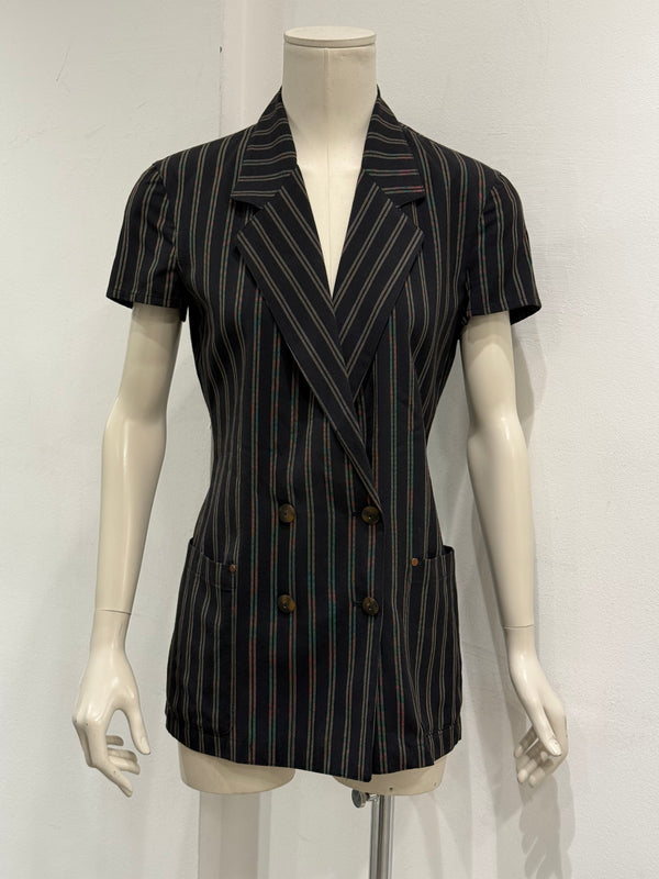 1990s Jean Paul Gaultier pinstripe double-breasted blazer
