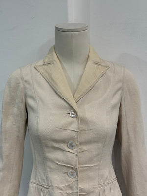 2000s Louis Vuitton structured cropped linen peplum jacket